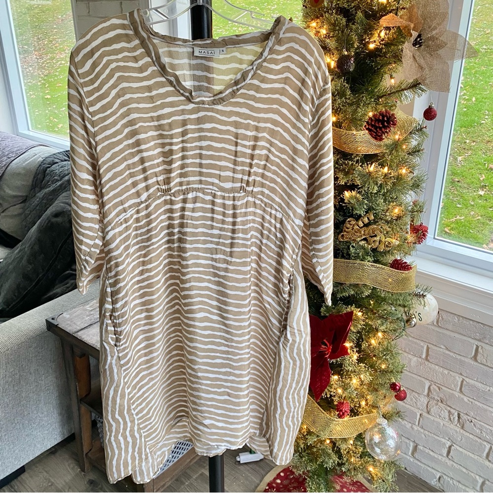 Masai Striped Flowy Sheer Dress